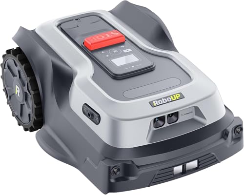 RoboUP Mähroboter ohne Begrenzungsdraht T1200Pro, mit Upgraded RTK, KI-echtzeitige Hinderniserkennung, Individuelles Mähen von RoboUP