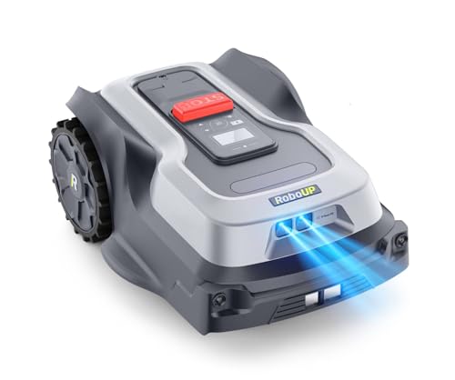 RoboUP T1200Pro Mähroboter ohne Begrenzungskabel 1440m²(2025Version), RTK + KI-Vision Rasenmäher-Roboter mit unbegrenzten Mähzonen, personalisierter Mehrzonenverwaltung sowie automatischer von RoboUP