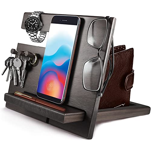 Geschenke für Männer,Vatertagsgeschenk für Papa Nachttisch Organizer Männer Geschenke für Papa Geschenk Vatertag Holz Telefon Dockingstation Geburtstagsgeschenk für Männer Vatertag Geschenk Ehemann von Robomanor