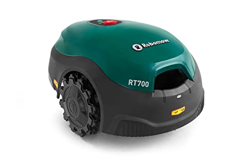 ROBOMOW RT700 Robotermäher/Rasenroboter für Flächen bis 700 qm | 4,3 Ah; 18cm Schnittbreite; einfache Installation, selbstreinigend und inkl. schwimmendem Mähdeck, Mulchreiniger, Grün von Robomow