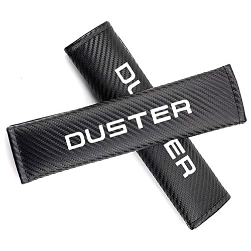 2 StüCk Auto Sicherheitsgurt Schulterpolster,FüR Dacia Duster Kohlefaser Weiche SchüTzt Nackenbequem Schulter Gurtschutz Autoinnenausstattung Styling ZubehöR von Roboraty