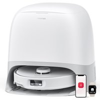Roborock Nass-Trocken-Saugroboter "Qrevo Curv, 18.500 PA Saugkraft, Hindernisserkennung, DuoDivide Bürste", FlexiArm-Design für Kanten- und Eckenreinigung, AdaptLift von Roborock