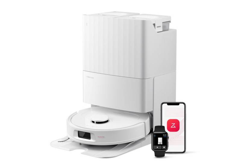 Roborock Saugroboter QV 35S (Upgrade von Qrevo Plus)Saugkraft Saugroboter mit Wischfunktion, Anti-Tangle-Bürsten, Anhebbare Schleudermopps, Intelligente Hindernisvermeidung, 10.000 Pa HyperForce Saugkraft,Multifunktions-Dockingstation von Roborock