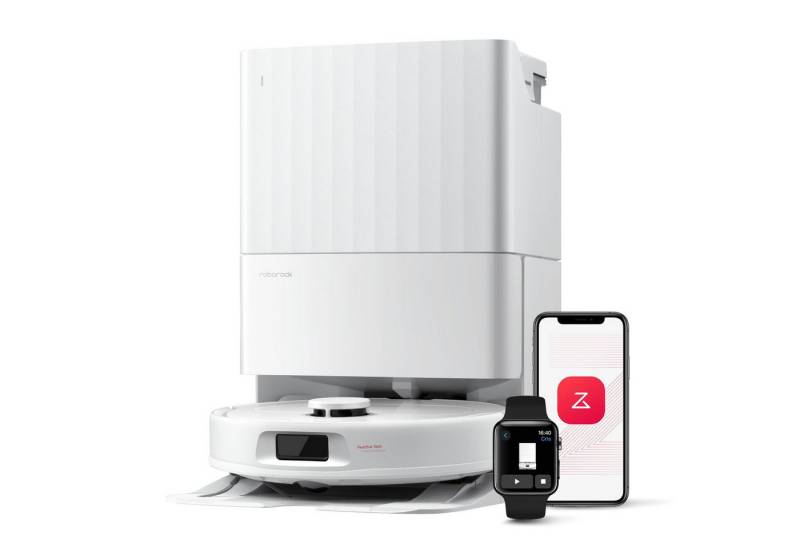 Roborock Saugroboter QV35A mit Wischfunktion&Hebarem Wischmopp, 8000Pa Saugkraft, Anti-Verfilzungs-Seitenbürste, Multifunktionales Dock, Reactive Tech-Hindernisvermeidung, PreciSense-LiDAR-Navigation von Roborock