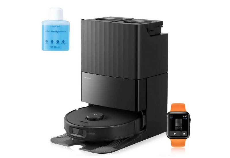 Roborock Saugroboter Qrevo Edge S5A, 18500Pa (Upgrade von S8 Pro Ultra), mit Wischfunktion,Dual Anti-Tangle-System, 18500Pa, Dual Anti-Tangle-System, 75℃ Heißwasser-Moppwäsche von Roborock