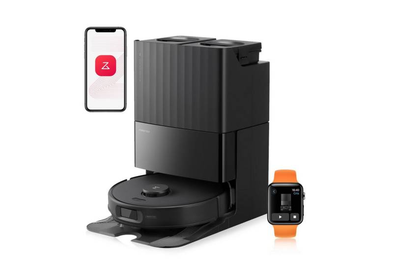 Roborock Saugroboter Qrevo Edge S5A, 18500Pa( Upgrade von Qrevo master) , mit Wischfunktion,Dual Anti-Tangle-System, 75℃ Heißwasser-Moppwäsche,FlexiArm Design™ Kantenreinigung von Roborock