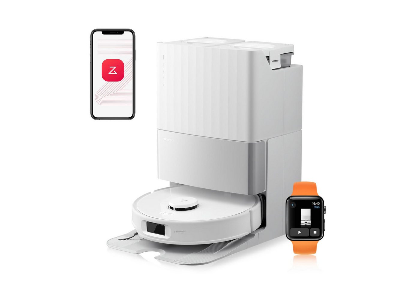 Roborock Saugroboter Qrevo Edge S5A (Upgrade von Qrevo Pro/S7 max), mit Wischfunktion,FlexiArm Design™ Kantenreinigung, 18500Pa, Dual Anti-Tangle-System, 75℃ Heißwasser-Moppwäsche von Roborock