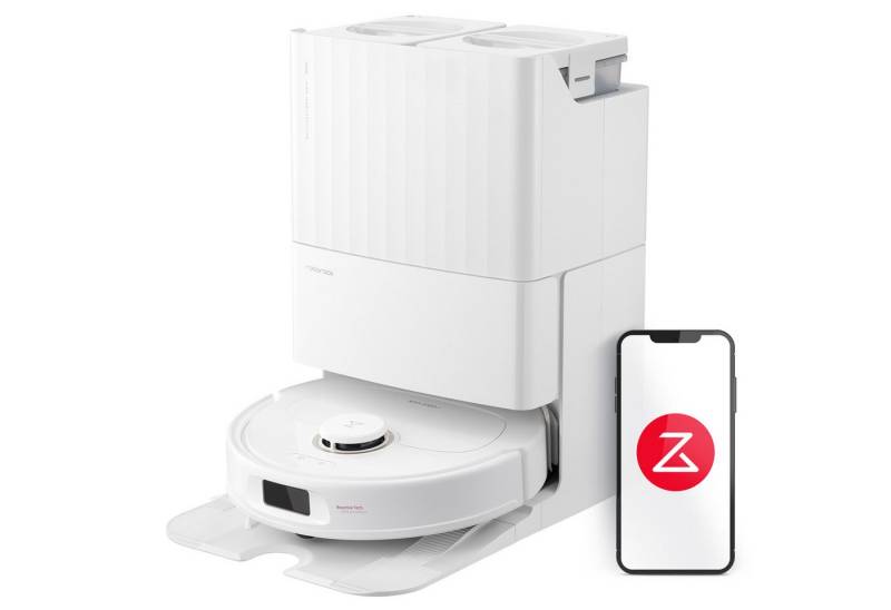 Roborock Saugroboter Qrevo pro (Upgrade von Qrevo S/S7 Max Ultra), FlexiArm Design™ Kantenwischsystem, Warmlufttrocknung, Zwei rotierende Mopps, Smarte Vorschläge für Sperrzonen, Intelligentes Waschen und Wischen, 98,8% Ecken und Kantenreinigung von Roborock