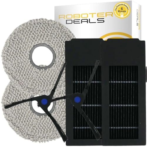 Roboter Deals - Zubehör Set, Ersatzteile für Ecovacs Deebot X2 Omni (2X Seitenbürste, 2X Pad, 2X Filter) von Roboter Deals