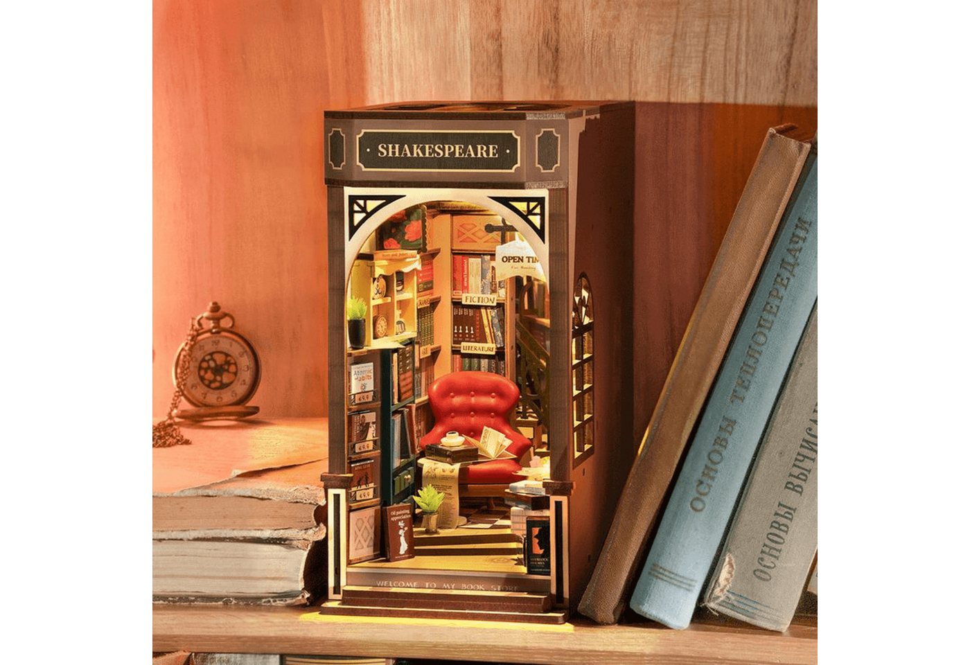 Robotime Buchstütze Robotime Bookstore, Rolife Diorama von Robotime