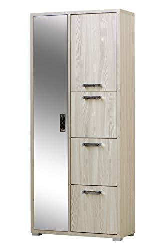 Robuschi 3610OLM Klappschrank, 2 + 3 Türen, Dicke 16 mm, mit Schuhfächern, 25 mm dick, 75,3 L x 175 H x 33 P, Ulmo-Finish von Robuschi