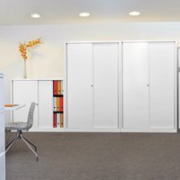 BISLEY Schiebetürschrank Premium, HxBxT 1.181 x 1.200 x 430 mm, lichtgrau von Bisley