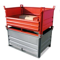 HESON®Stapelbehälter, mit Kufen, Tragkraft 1.000 kg, BxT 1.000 x 800 mm, blau von HESON®