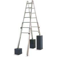 HYMER Sprossen-Stehleiter für Treppen, 2-seitig begehbar, Standhöhe 1 m von HYMER