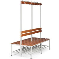 HEMMDAL Umkleidesitzbank, 2-seitig, Länge 1.600 mm, 2x 6 Haken von HEMMDAL