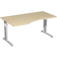 Geramöbel Büro-Schreibtisch Lissabon, C-Fuß-Gestell, PC-Form-Tischplatte links, BxT 1.800 x 1.000 mm, Ahorn von Geramöbel