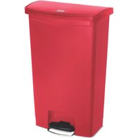 Tret-Abfallbehälter Rubbermaid Slim Jim® mit Pedal an der Breitseite, Kunststoff, 30 l, rot von Rubbermaid®