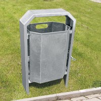 TKG Abfallbehälter, achteckig, Stahlblech, 40 Liter von TKG