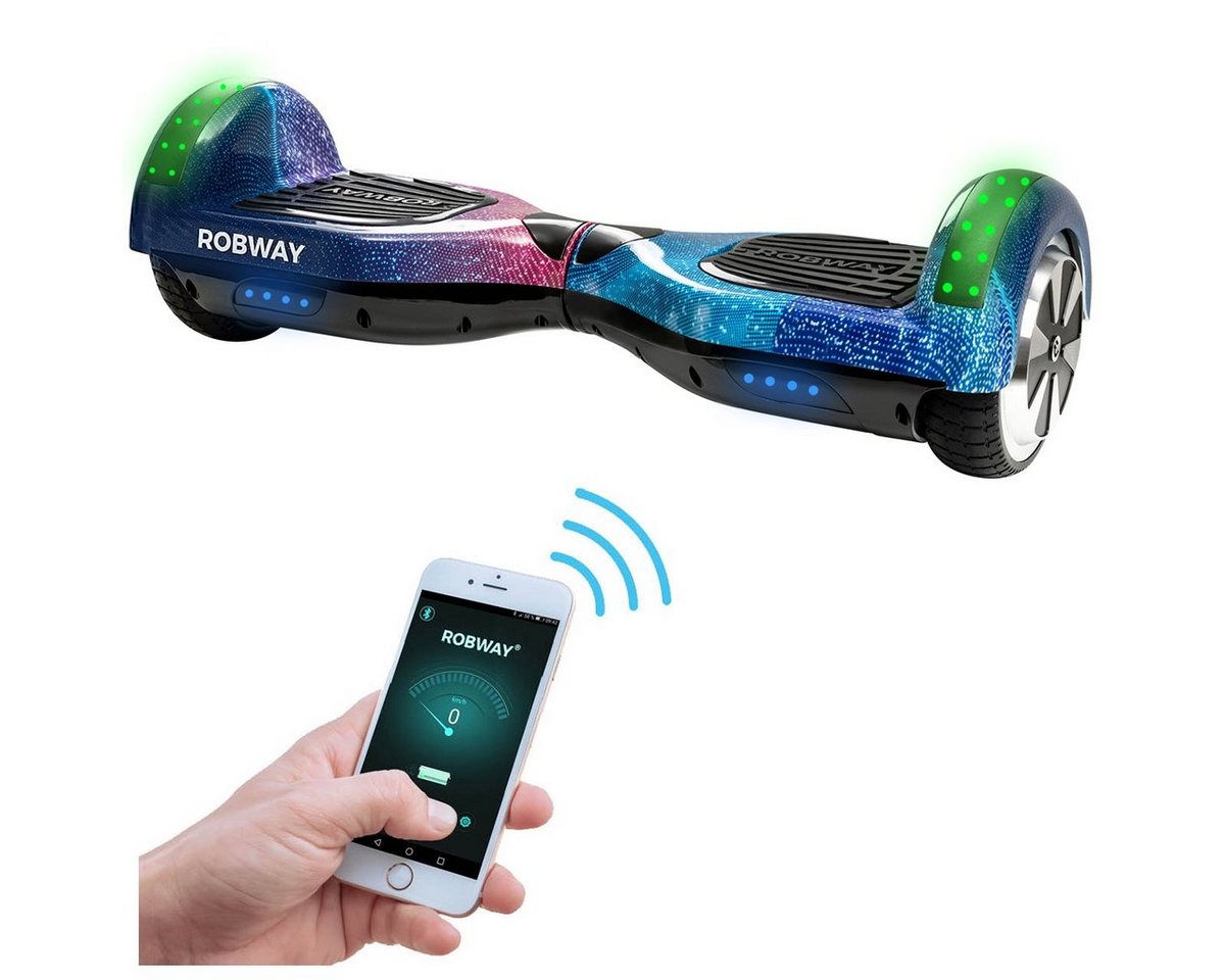 Robway Balance Scooter Hoverboard W1 inkl. Samsung Akku 6.5” inkl. integrierte Lautsprecher, 700,00 W, 15,00 km/h, (1 tlg), Self-Balance-Scooter - Bluetooth - Robway App - LED - Gyrosensoren von Robway