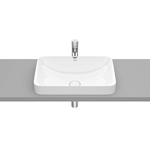 Roca, INSPIRA,SQUARE A327534000 Waschbecken, Weiß, 550 mm x 370 mm x 75 mm, A327534000 von Roca