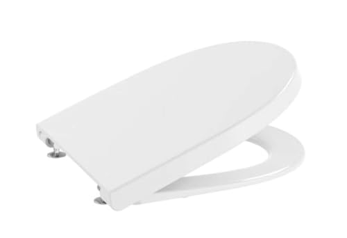 Roca Meridian A8012AC00B Supralit Kompakter WC-Sitz mit Absenkautomatik, Original Toilettendeckel mit perfekter Passform, strapazierfähiger WC-Deckelersatz, Weiß, A8012AC00B von Roca