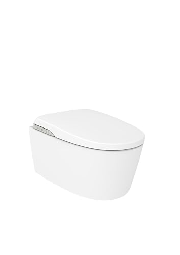 Roca A803104001 - In-Wash® Badge mit In-Tank® - Smart Toilette hängend Rimless mit integriertem Tank inkl. Deckel und beheizter Sitz, Netzanschluss erforderlich. von Roca