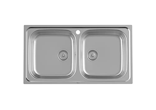 Roca A872901A01 Spüle mit 2 Becken, Victoria 90, Edelstahl von Roca