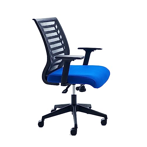 Rocada | Bürostuhl gepolstert mit eingespritztem Schaumstoff, Ergonomischer und Verstellbarer Schreibtischstuhl. Mesh/blau von Rocada