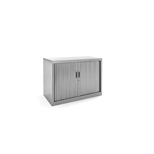 Rocada | Metallschrank | Aktenschrank für Büromöbel | Rollladentüren und Regale höhenverstellbar | Schränke mit Schloss | 102 x 45 x 70 cm - Grau Rocada | Metallschrank | Aktenschrank für Büromöbel | Rollladentüren und Regale höhenverstellbar | Schränke mit Schloss | 102 x 45 x 70 cm - Grau von Rocada