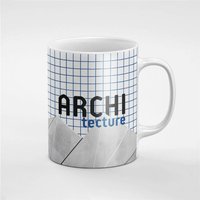 Architektur Blauen Quadraten Keramik Kaffee Tee Tasse Geschenk Für Ihn/Ihre Freundin Mitarbeiter | Mug160 von RoccoDesignsStudio