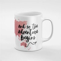 Das Abenteuer Beginnt Rose Gold World Map Keramik Kaffee Tee Tasse Geschenk Für Ihn/Sie Freund Kollegen | Mug1 von RoccoDesignsStudio