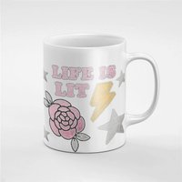 Das Leben Ist Beleuchtet Blumen Lignthings & Sterne Keramik Kaffee Tee Tasse Geschenk Für Ihn/Ihre Freundin Mitarbeiter | Mug82 von RoccoDesignsStudio