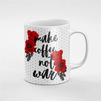 Frieden Machen Kaffee Nicht Krieg Rote Blumen Mohn Samen Keramik Tee Tasse Geschenk Für Ihn/Ihre Freundin Mitarbeiter | Mug150 von RoccoDesignsStudio