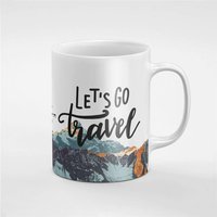 Gehen Wir Reisen Berge & Kompass Abenteuer Keramik Kaffee Tee Tasse Geschenk Für Ihn/Ihre Freundin Mitarbeiter | Mug146 von RoccoDesignsStudio