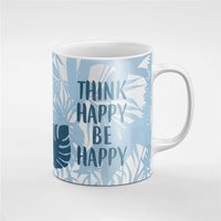 Glaube Glücklich Werden Blätter Blau Keramik Kaffee Tee Tasse Geschenk Für Ihn/Ihre Freundin Mitarbeiter | Mug141 von RoccoDesignsStudio
