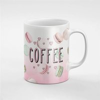 Kaffee Makronen Muster Keramik Tee Tasse Geschenk Für Ihn/Ihre Freundin Mitarbeiter | Mug178 von RoccoDesignsStudio