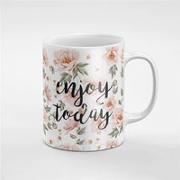 Pastelle Blumen Genießen Heute Cute Frühjahr Keramik Kaffee Tee Tasse Geschenk Für Ihn/Ihre Freundin Mitarbeiter | Mug144 von RoccoDesignsStudio
