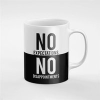 Schwarz Und Weiß Keine Erwartungen Enttäuschungen Keramik Kaffee Tee Tasse Geschenk Für Ihn/Ihre Freundin Mitarbeiter | Mug295 von RoccoDesignsStudio