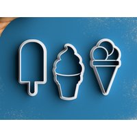 Eis Ausstechform - Am Stiel Eistüte Eisbecher Kekse Party Geschenk Sommer Mould von RochaixCookieCutters