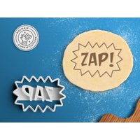 Superhelden-Ausstechform - Zap Comic-Ausstechform Superheld-Ausstechform Comic-Buch-Geek Kekse Superhelden-Geschenk Sprechblase Ausstechform Favor von RochaixCookieCutters