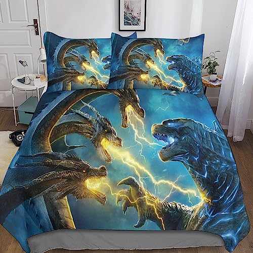 Godzilla Betten Set Für Kinder Erwachsene Mädchen Bettbezug Set Bettwäsche Set Für Schlafzimmer, Weiche Bequemer Double（200x200cm） von Rochile