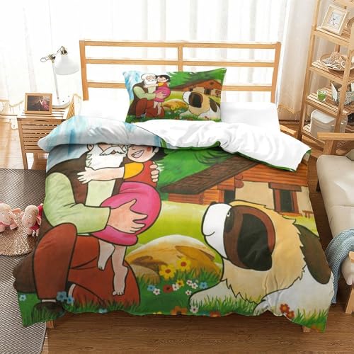 Rochile Heidi Bettbezug Bettwäsche Set Kinderbettwäsche-Set Reißverschluss Mit Kissenbezügen Betten Set Für Jugendliche Kinder Schlafzimmer Single（135x200cm） von Rochile