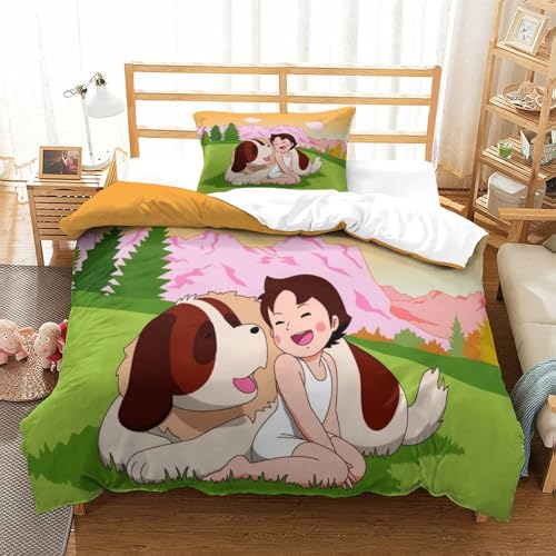 Rochile Heidi Bettbezug Set Bettwäsche-Sets Kinderbettwäsche-Set Reißverschluss Mit Kissenbezug Betten Set Für Jugendliche Kinder Schlafzimmer Single（135x200cm） von Rochile