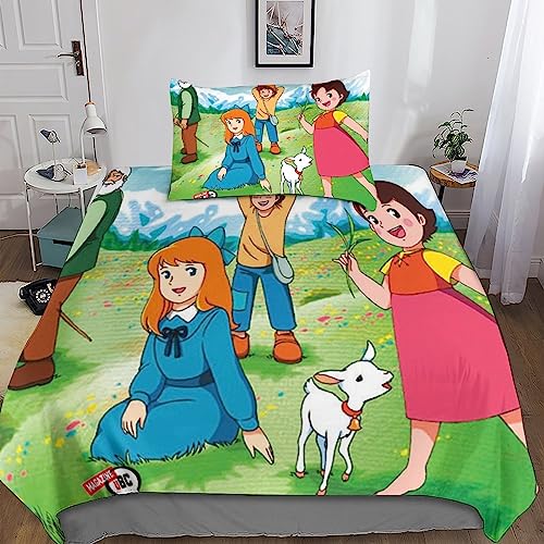 Rochile Heidi Betten Set Für Kinder Erwachsene Mädchen Bettbezug Set Bettwäsche Set Für Schlafzimmer, Weiche Bequemer Single（135x200cm） von Rochile