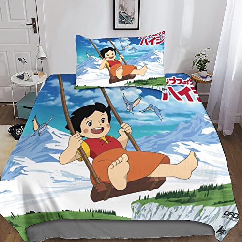 Rochile Heidi Bettwäsche Bettbezug-Set Mikrofaser, Bettbezug Reißverschluss Und Kissenbezug Für Schlafzimmer, Weiche Bequemer Single（135x200cm） von Rochile