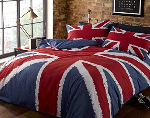 Rock N Roll Doppelbettbezug Funky Union Jack, Bettwäsche-Set, Baumwolle und Polyester, Mehrfarbig, Einzelbett von Rapport Home