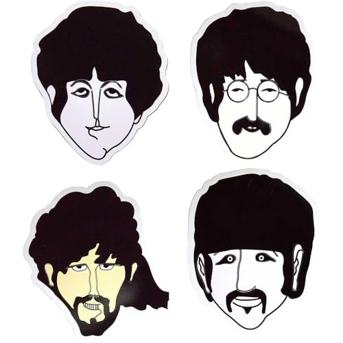 The Beatles Yellow Submarine Heads Embossed Epoxy Magnet Set One Size von Rock Off officially licensed products