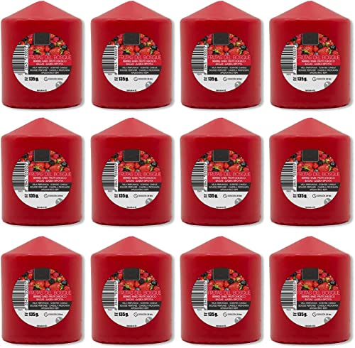 Duftkerzen Beeren XL 70 x 57 mm - 12 Stück - Aromakerzen - Große Dauer und Zarter Zitrusduft - 22-24 Stunden Dauer - Aromatherapie Durch Kerzen von Rock and Baby
