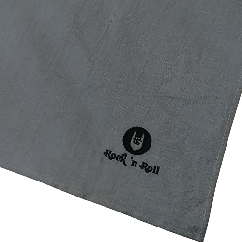 Kracht Geschirrtuch Rock `n Roll Halbleinen Abtrockentuch Küchentuch 50x70 cm mit edler Stickerei (anthrazit) von Rock `n Roll Blanket