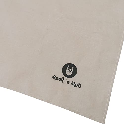Kracht Geschirrtuch Rock `n Roll Halbleinen Abtrockentuch Küchentuch 50x70 cm mit edler Stickerei (beige) von Rock `n Roll Blanket